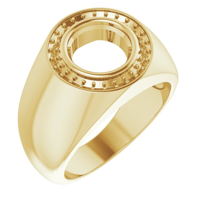 10K Yellow 8.8 mm Round Ring Mounting