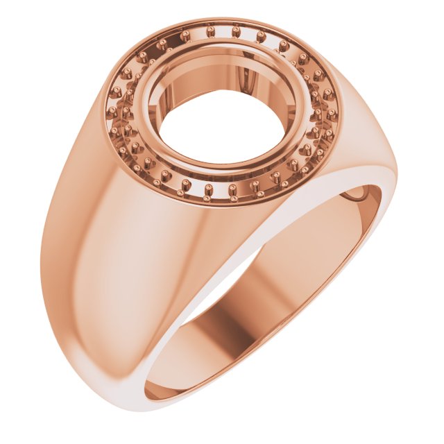 10K Rose 9 mm Round Ring Mounting