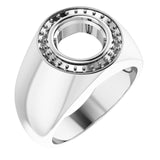 18K White 9 mm Round Ring Mounting