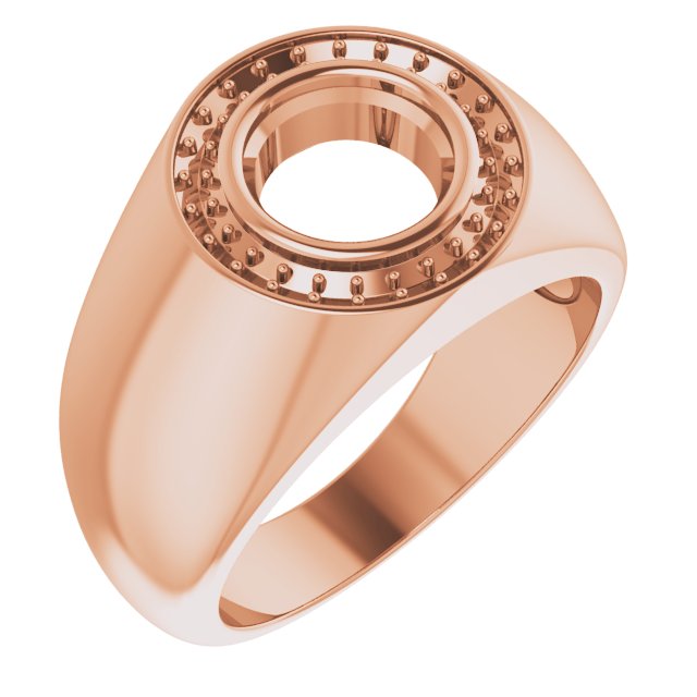 10K Rose 8 mm Round Ring Mounting