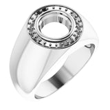 18K White 8 mm Round Ring Mounting