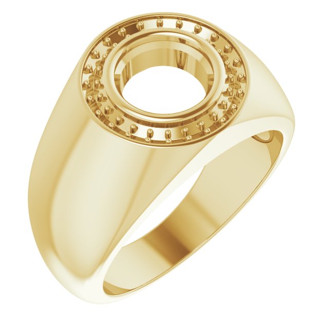 10K Yellow 8 mm Round Ring Mounting