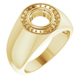 18K Yellow 7 mm Round Ring Mounting