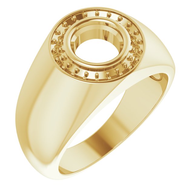 18K Yellow 7 mm Round Ring Mounting