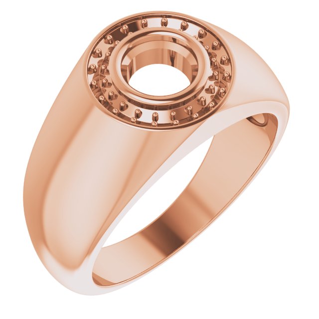 14K Rose 6 mm Round Ring Mounting