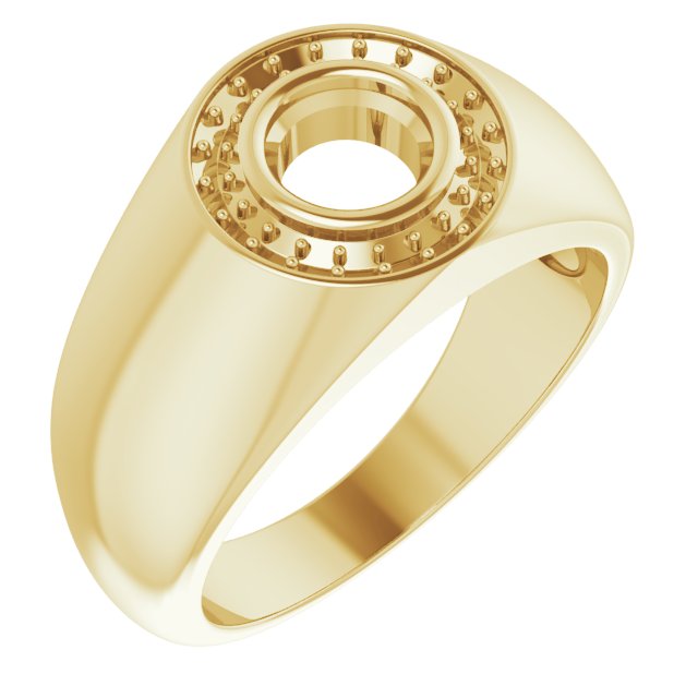 18K Yellow 6 mm Round Ring Mounting