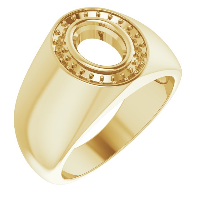 14K Yellow 8x6 mm Oval Ring Mounting
