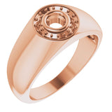 10K Rose 4.1 mm Round Ring Mounting