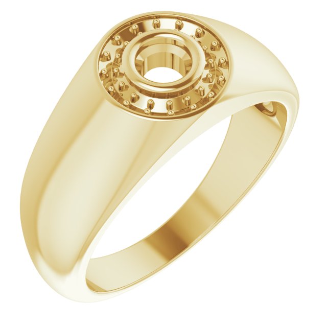 14K Yellow 4.1 mm Round Ring Mounting