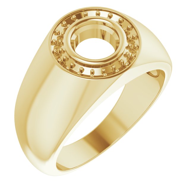 14K Yellow 6.5 mm Round Ring Mounting