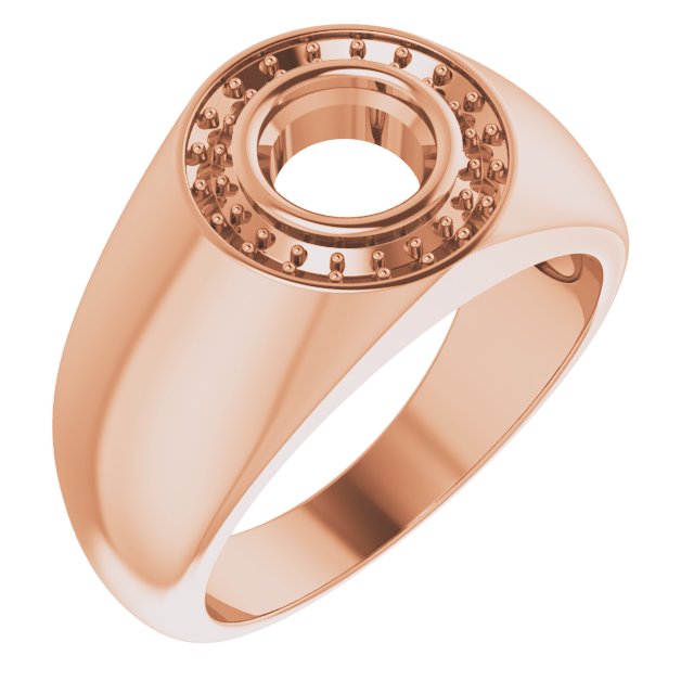 14K Rose 6.5 mm Round Ring Mounting