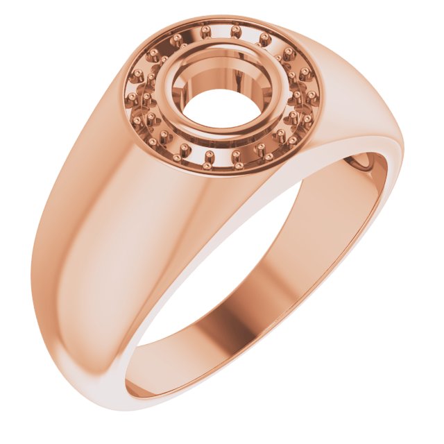 10K Rose 5.5 mm Round Ring Mounting