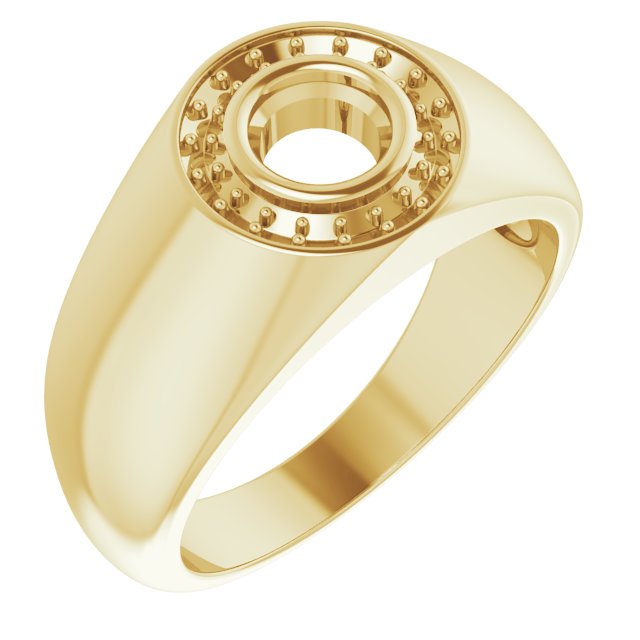10K Yellow 5.5 mm Round Ring Mounting