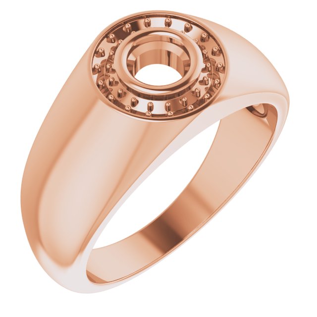 10K Rose 4.8 mm Round Ring Mounting
