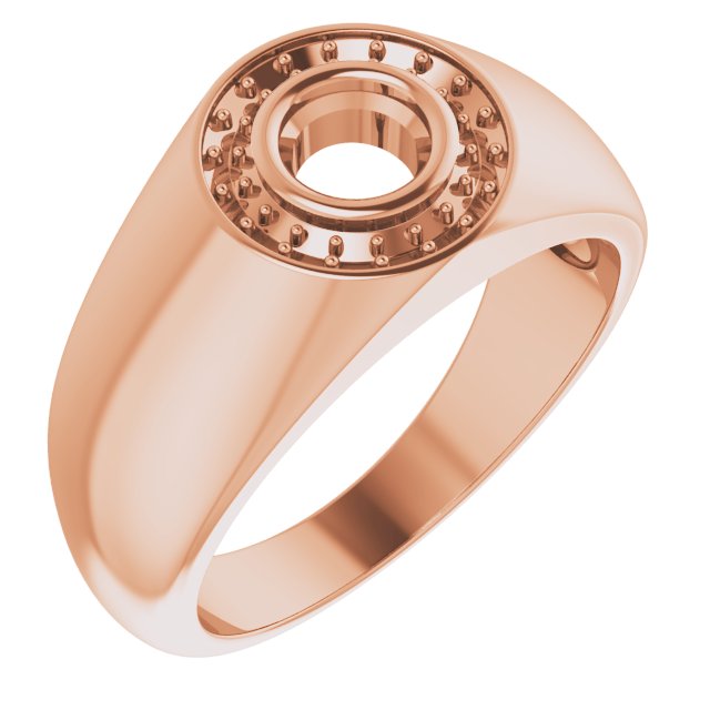 18K Rose 5.2 mm Round Ring Mounting
