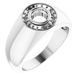 18K White 5.2 mm Round Ring Mounting