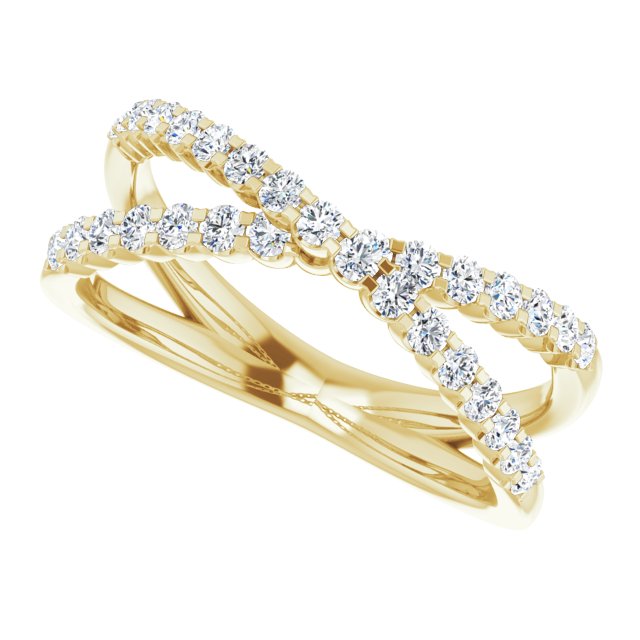 14K Yellow Gold 1/2 CTW Lab-Grown Diamond Criss-Cross Ring