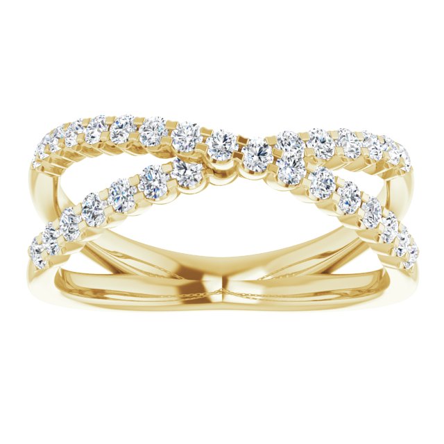 14K Yellow Gold 1/2 CTW Lab-Grown Diamond Criss-Cross Ring