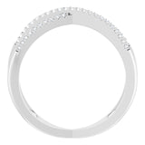 14K White Gold 1/6 CTW Natural Diamond Criss-Cross Ring