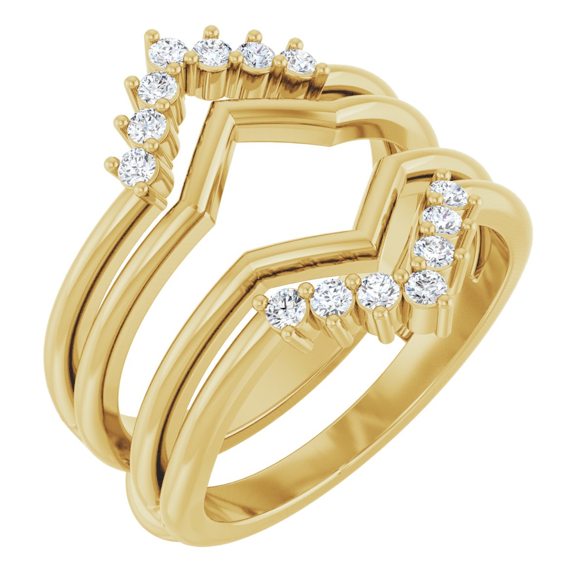 14K Yellow Gold 1/4 CTW Lab-Grown Diamond Ring Guard