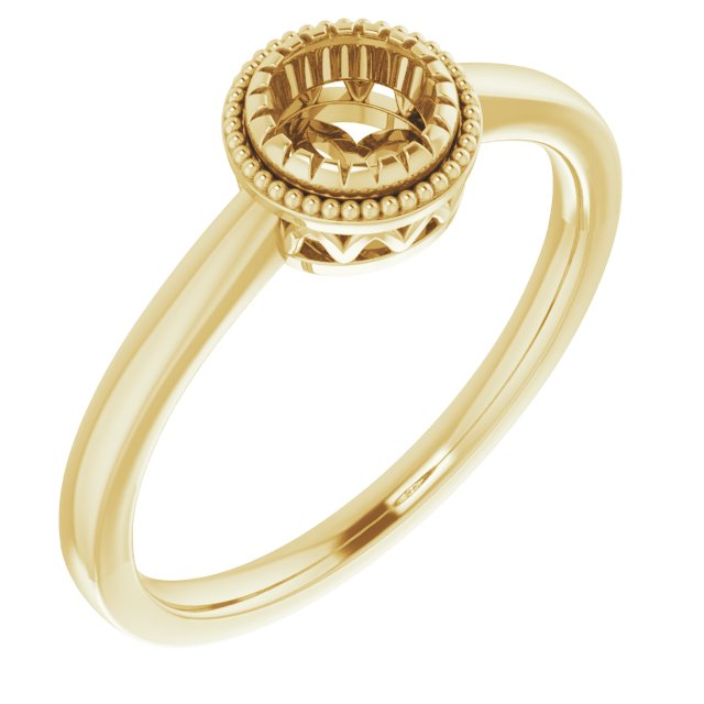 14K Yellow 5 mm Round Ring Mounting