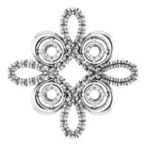 14K White Clover Pendant Mounting