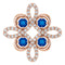 14K Rose Natural Blue Sapphire & 1/6 CTW Natural Diamond Clover Pendant