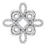 14K White 1/6 CTW Natural Diamond Semi-Set Clover Pendant