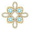14K Yellow Natural Aquamarine & 1/6 CTW Natural Diamond Clover Pendant