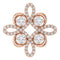 14K Rose 3/8 CTW Natural Diamond Clover Pendant