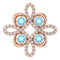 14K Rose Natural Aquamarine & 1/6 CTW Natural Diamond Clover Pendant