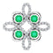 14K White Lab-Grown Emerald & 1/6 CTW Diamond Clover Pendant