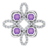 Platinum Natural Amethyst & 1/6 CTW Natural Diamond Pendant