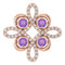 14K Rose Natural Amethyst & 1/6 CTW Natural Diamond Pendant
