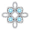 Platinum Natural Aquamarine & 1/6 CTW Natural Diamond Clover Pendant