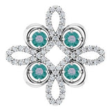 14K White Natural Alexandrite & 1/6 CTW Natural Diamond Pendant