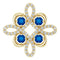 14K Yellow Natural Blue Sapphire & 1/6 CTW Natural Diamond Clover Pendant