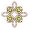 14K Rose Natural Peridot & 1/6 CTW Natural Diamond Clover Pendant