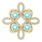14K Yellow Natural Blue Zircon & 1/6 CTW Natural Diamond Clover Pendant