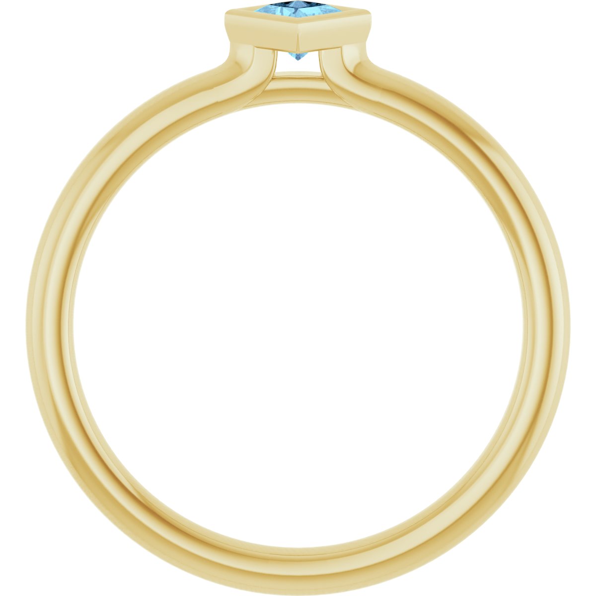 14K Yellow Gold Natural Aquamarine Stackable Ring