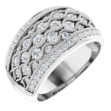 14K White 1 CTW Natural Diamond Ring Size 5
