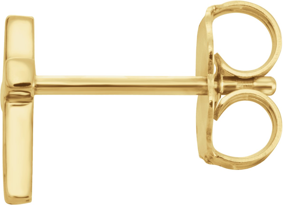 14K Yellow Gold 7.5 mm Cross Single Earring
