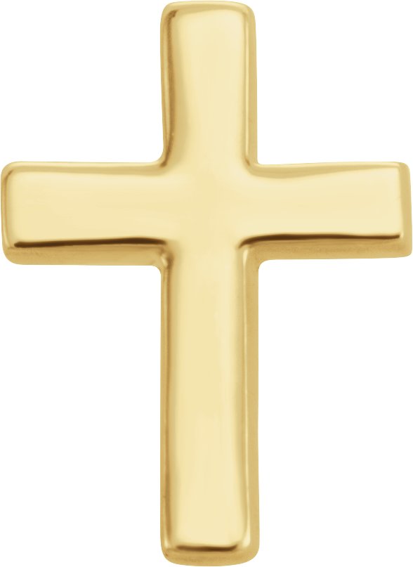 14K Yellow Gold 7.5 mm Cross Single Earring