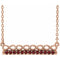 14K Rose Natural Mozambique Garnet Infinity-Inspired Bar 16