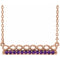 14K Rose Natural Amethyst Infinity-Inspired Bar 18