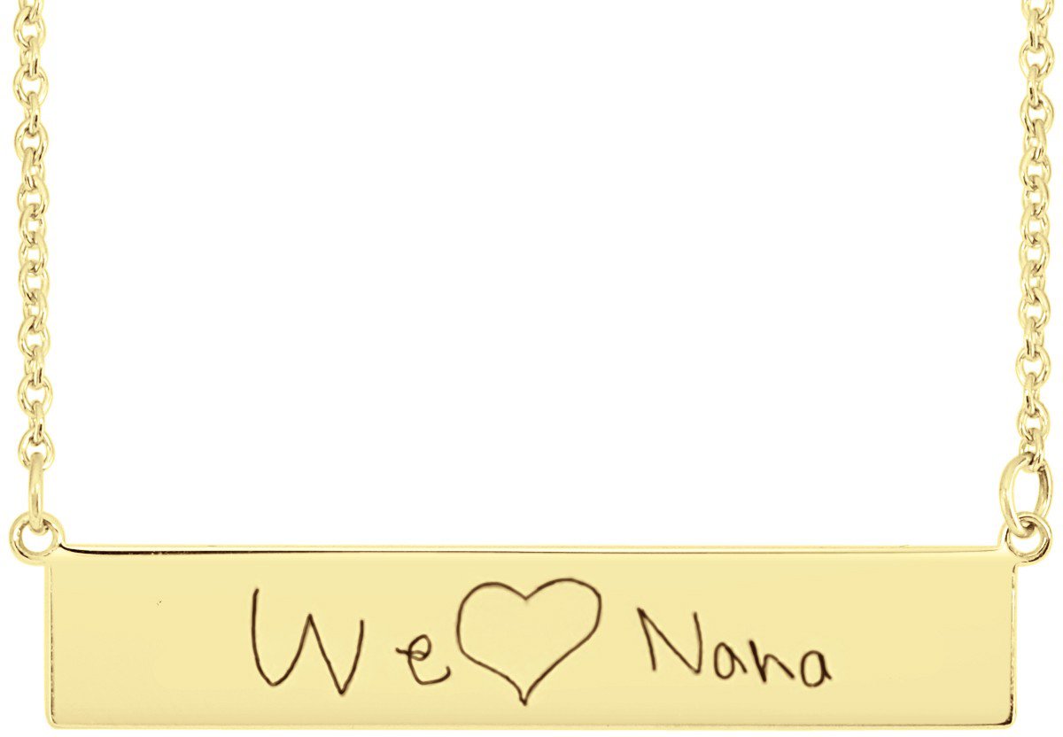 14K Yellow Gold Be Posh® Engravable Bar 19 1/2" Necklace