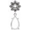 Sterling Silver 8x5 mm Pear Floral-Inspired Pendant Mounting