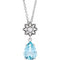 Sterling Silver Natural Aquamarine & .08 CTW Natural Diamond 16-18