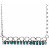 Platinum Natural Alexandrite Infinity-Inspired Bar 18" Necklace