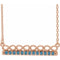 14K Rose Natural Blue Zircon Infinity-Inspired Bar 18